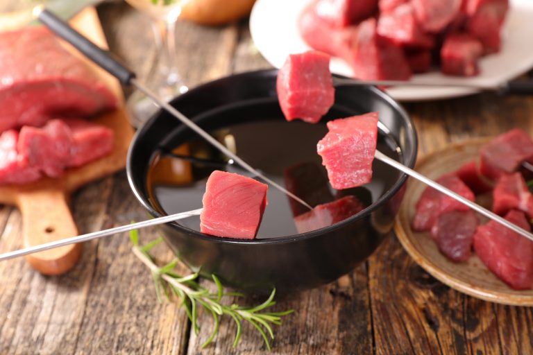 meat fondue with ingredient